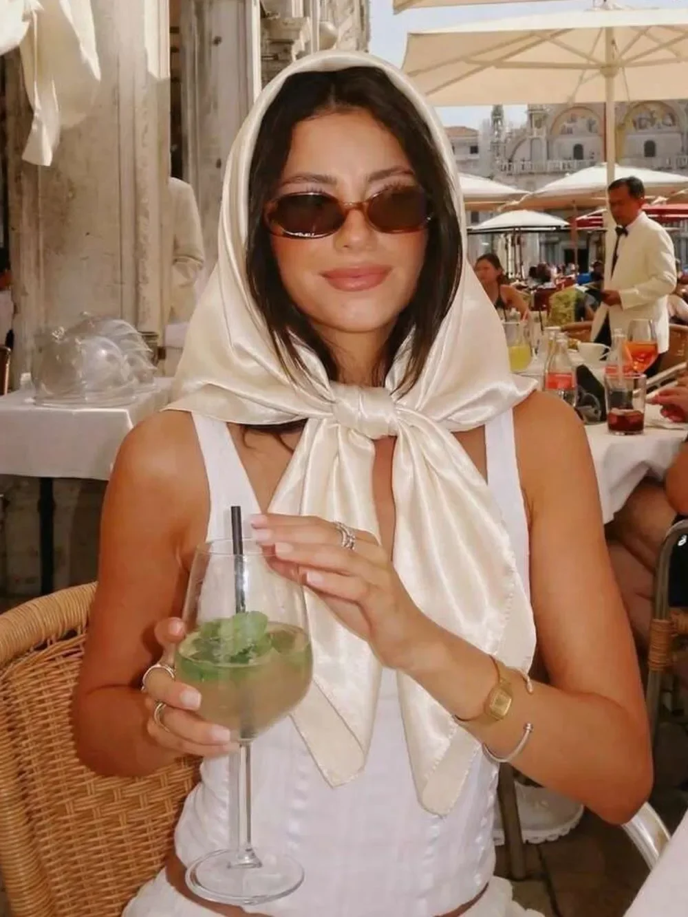 Cream Head Scarf S173